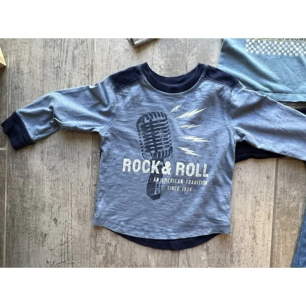 Baby Gap Set Lot of 5 Toddler Boys Long Sleeve Casual Everyday Shirts Tops 3T
